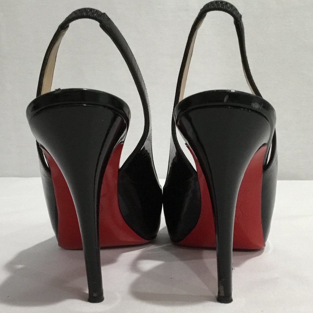 CHRISTIAN LOUBOUTIN Patent Leather Slingback Pumps